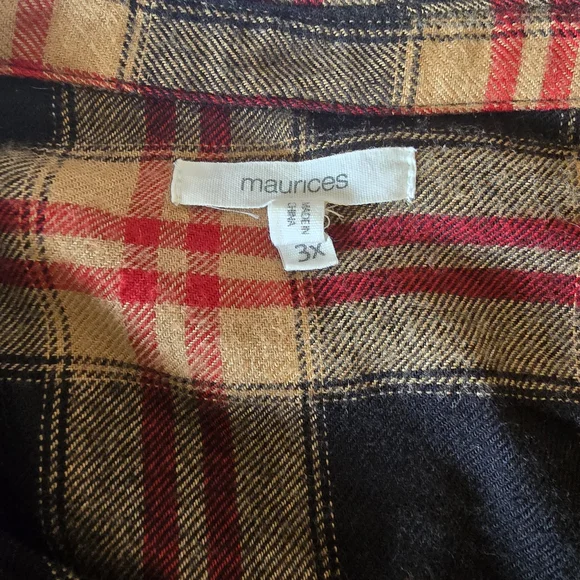 Maurices Black and Red Plaid Button-Down Shirt - Picture 4 of 7